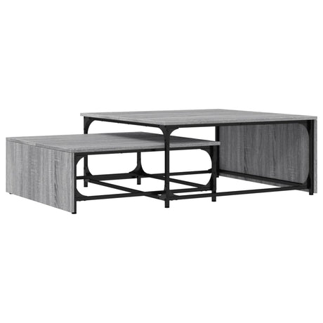 Nesting Coffee Tables 2 Pcs Engineered Wood And Metal