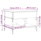 Coffee Table 70X50X50 Cm Engineered Wood And Metal