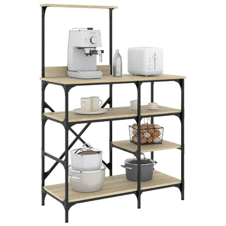 Baker's Rack 90X40X132 Cm Engineered Wood And Metal