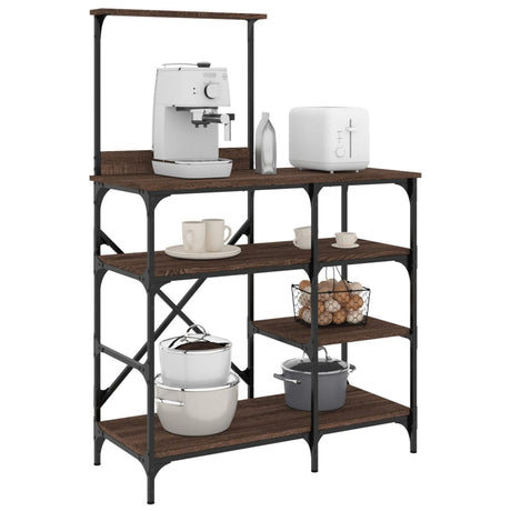 Baker's Rack 90X40X132 Cm Engineered Wood And Metal
