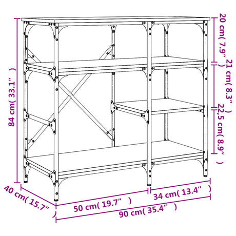 Baker's Rack Sonoma 90X40X84 Cm Engineered Wood And Metal