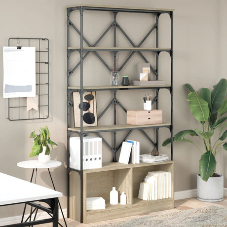 Bookcase 100X26X180 Cm Engineered Wood And Metal