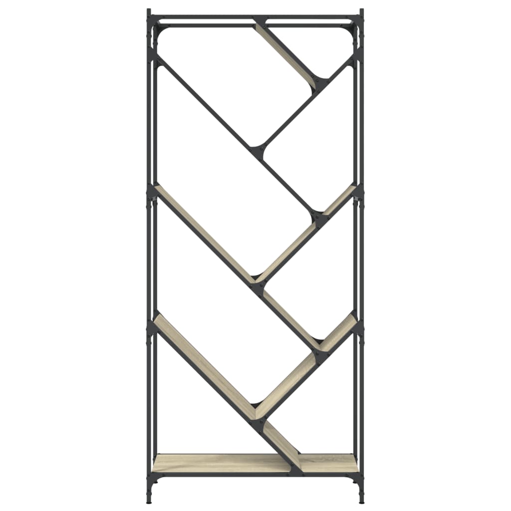 Bookcase 79X30X180 Cm Engineered Wood And Metal