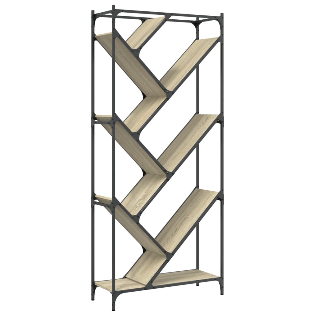 Bookcase 79X30X180 Cm Engineered Wood And Metal