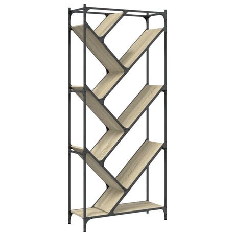Bookcase 79X30X180 Cm Engineered Wood And Metal