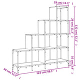 Bookcase 122X30X Engineered Wood And Metal