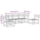 5 Piece Garden Sofa Set Solid Wood Pine