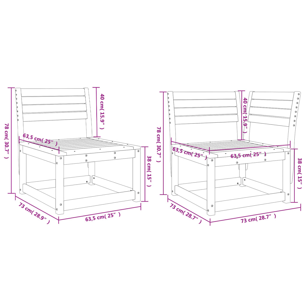 6 Piece Garden Sofa Set Solid Wood Pine