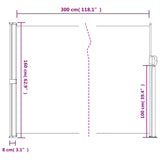 Retractable Side Awning Brown 160x300 cm