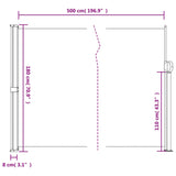 Retractable Side Awning Taupe 180x500 cm