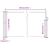 Retractable Side Awning Black 120x600 cm