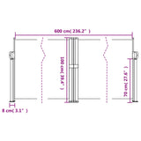 Retractable Side Awning Beige 100x600 cm