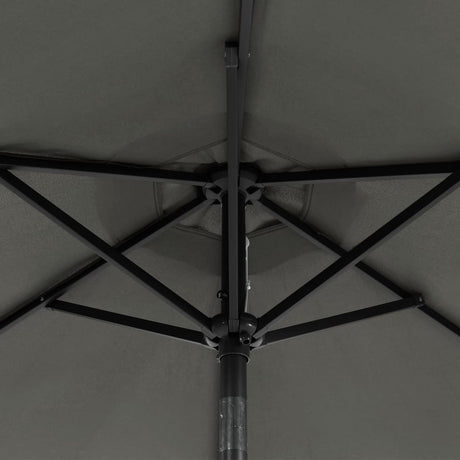 Garden Parasol With Leds And Steel Pole 225X225X212Cm