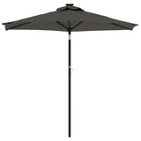 Garden Parasol with LEDs and Steel Pole Anthracite 225x225x212cm