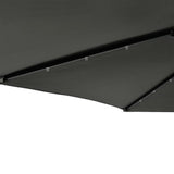 Garden Parasol with LEDs and Steel Pole Anthracite 225x225x212cm