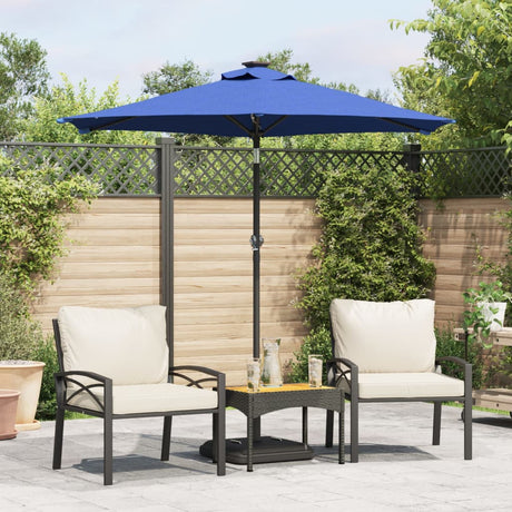Garden Parasol With Leds And Steel Pole 225X225X212Cm