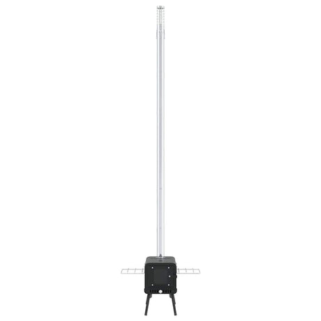 Tent Wood Stove With Chimney And Foldable Legs Black Steel