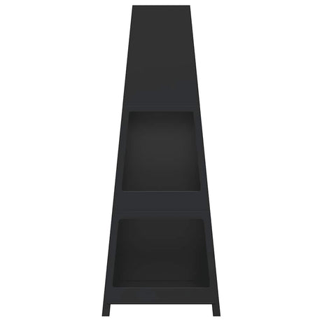 Outdoor Fireplace With Log Store Tower Design Black Steel