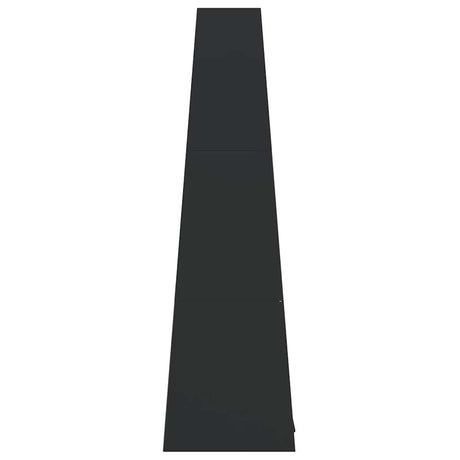 Outdoor Fireplace With Log Store Tower Design Black Steel