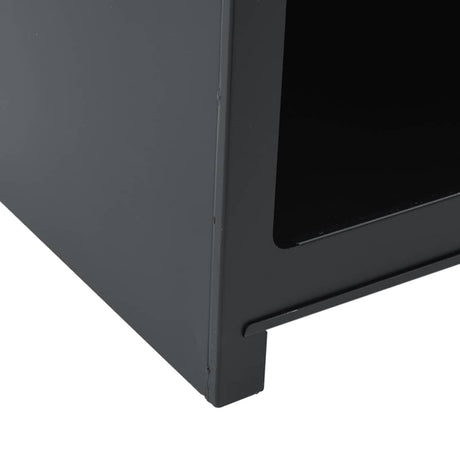 Outdoor Fireplace With Log Store Tower Design Black Steel