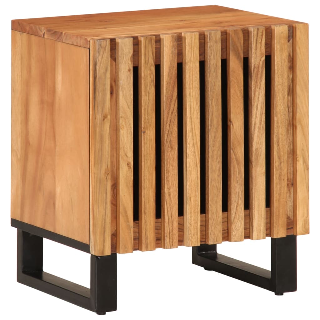 Bedside Cabinet 40X34X46 Cm Solid Wood Rough Mango