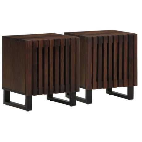 Bedside Cabinet 40X34X46 Cm Solid Wood Rough Mango