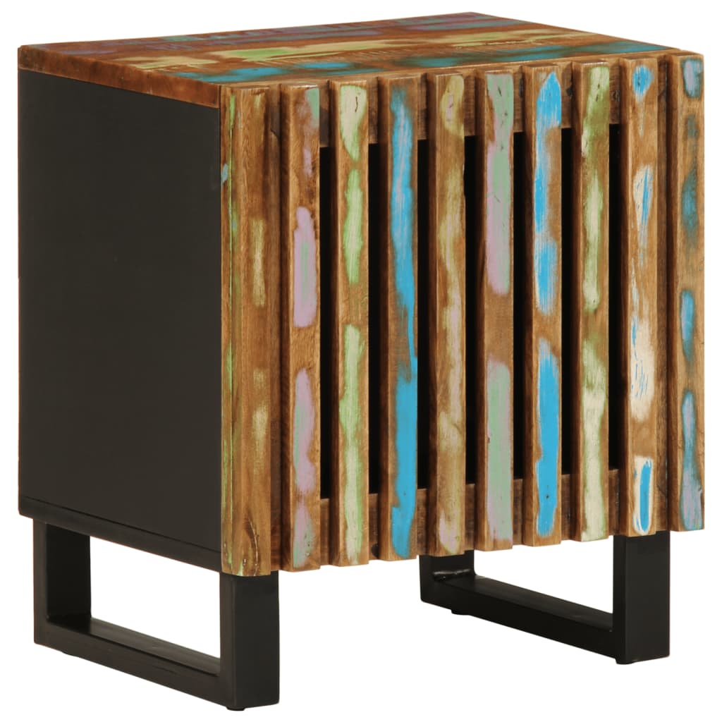 Bedside Cabinet 40X34X46 Cm Solid Wood Rough Mango