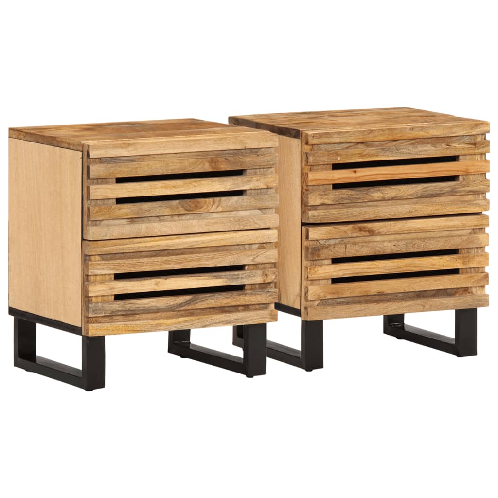 Bedside Cabinet 40X34X46 Cm Solid Wood Acacia