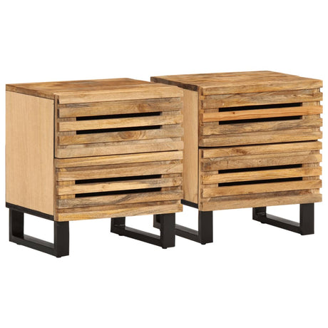 Bedside Cabinet 40X34X46 Cm Solid Wood Acacia