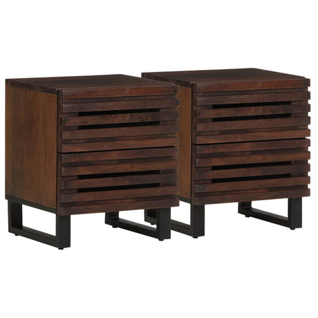 Bedside Cabinet 40X34X46 Cm Solid Wood Acacia