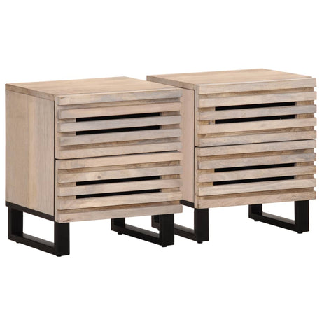 Bedside Cabinet 40X34X46 Cm Solid Wood Acacia