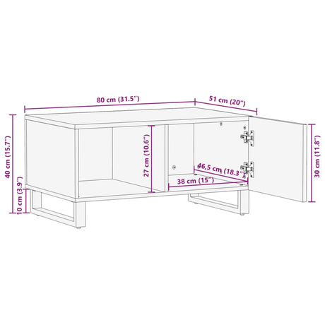 Coffee Table 80X51X40 Cm Solid Wood Mango