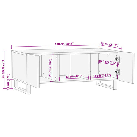 Coffee Table 100X55X40 Cm Solid Wood Mango