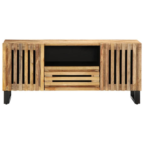Tv Cabinet 100X34X46 Cm Solid Wood Rough Mango