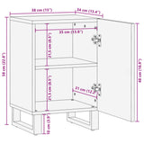 Bathroom Cabinet 38X34X58 Cm Solid Wood Acacia
