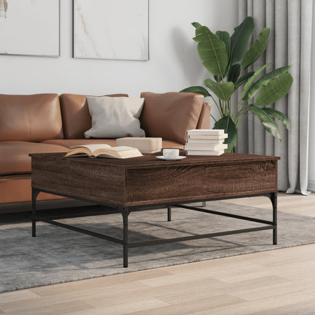 Coffee Table 95X95X45 Cm Engineered Wood And Metal