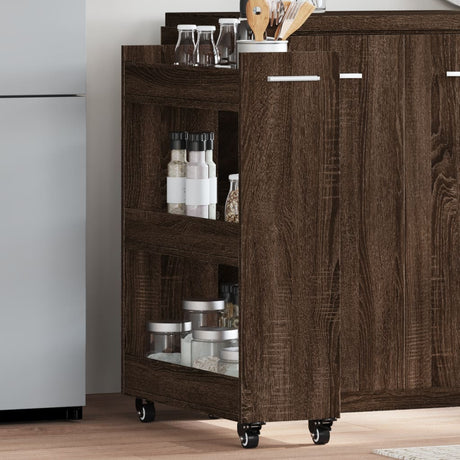Cabinet With Wheels 60X22X79 Cm Engineered Wood