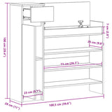 Shoe Cabinet 100.5X28X100 Cm Engineered Wood