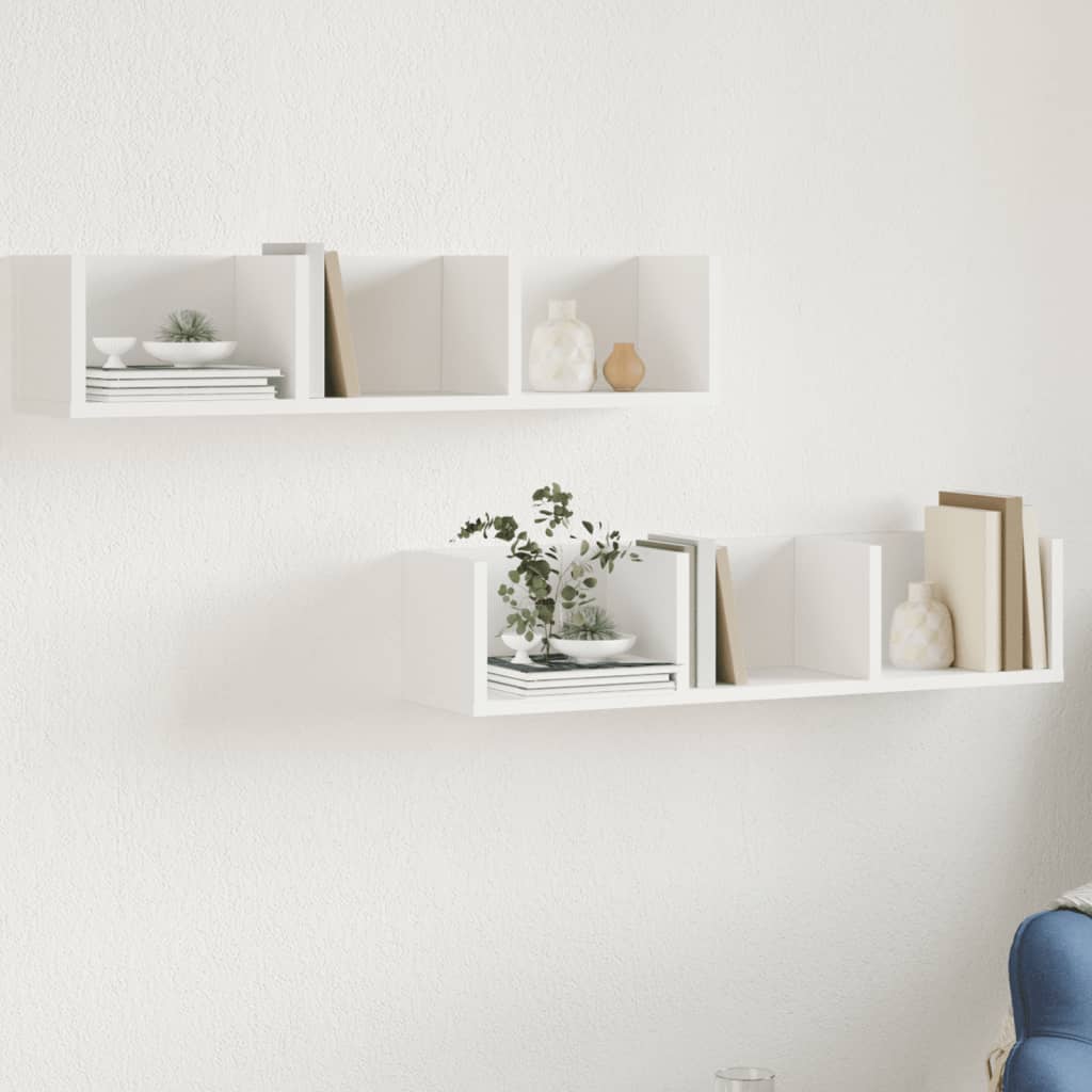 Wall Cabinets 2 Pcs 75X18X16.5 Cm Engineered Wood
