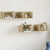 Wall Cabinets 2 Pcs 75X18X16.5 Cm Engineered Wood