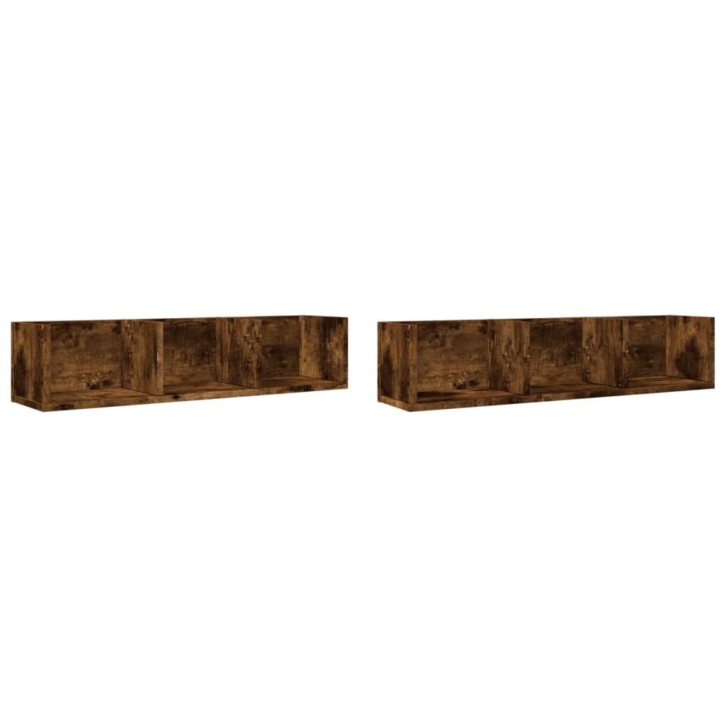Wall Cabinets 2 Pcs 75X18X16.5 Cm Engineered Wood