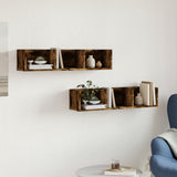 Wall Cabinets 2 Pcs 75X18X16.5 Cm Engineered Wood