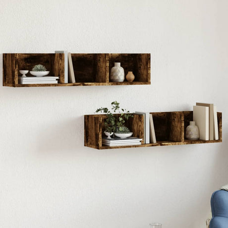 Wall Cabinets 2 Pcs 75X18X16.5 Cm Engineered Wood