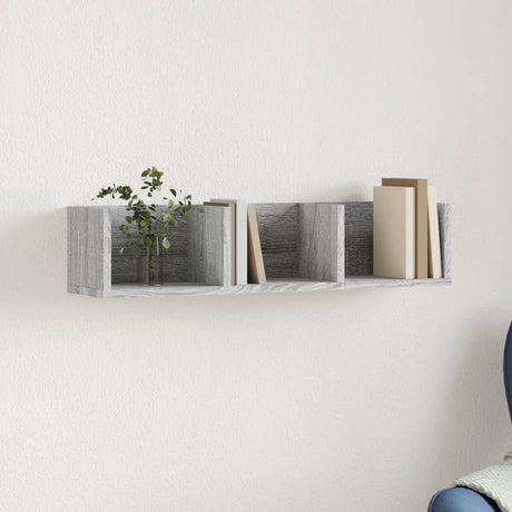 Wall Cabinets 2 Pcs 75X18X16.5 Cm Engineered Wood