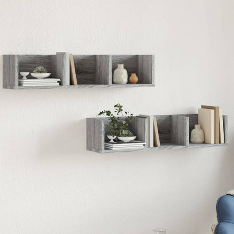 Wall Cabinets 2 Pcs 75X18X16.5 Cm Engineered Wood