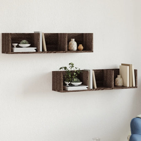 Wall Cabinets 2 Pcs 75X18X16.5 Cm Engineered Wood