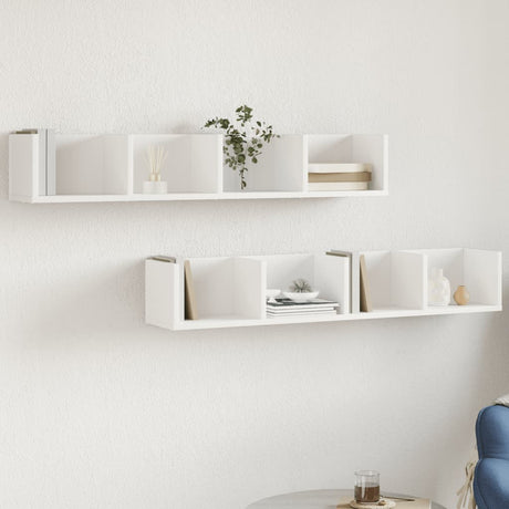 Wall Cabinets 2 Pcs 75X18X16.5 Cm Engineered Wood