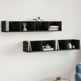 Wall Cabinets 2 Pcs 75X18X16.5 Cm Engineered Wood