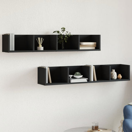 Wall Cabinets 2 Pcs 75X18X16.5 Cm Engineered Wood