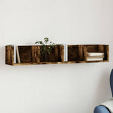 Wall Cabinets 2 Pcs 75X18X16.5 Cm Engineered Wood